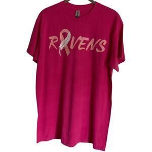 Ravens Womens Med Pink Breast Cancer Awareness Shirt NCAA‎ Football Gildan Tee